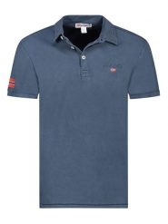 Geographical Norway Koszulka polo "Kars" w kolorze granatowym rozmiar: S. Niebieskie bluzki damskie Geographical Norway, s, bez wzorów, z bawełny, bez kołnierzyka, bez ramiączek. Za 98.42 zł.