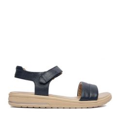 Sandały Lasocki. Niebieskie sandały damskie Lasocki, bez wzorów, bez obcasa, na płaskiej podeszwie. Za 159.99 zł.