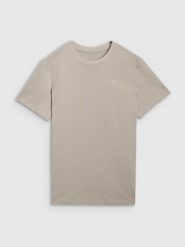 4F T-shirt regular gładki męski - szary XXL. Szare t-shirty męskie 4f, m, bez wzorów, z bawełny, bez kołnierzyka. Za 49.99 zł.