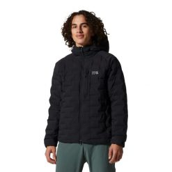 Kurtka z kapturem Mountain Hardwear Stretchdown. Czarne kurtki męskie MOUNTAIN HARDWEAR, xl, bez wzorów, z materiału, z kapturem. Za 1,472.00 zł.