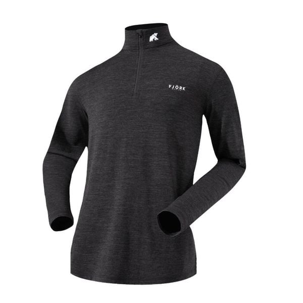 Koszulka z długim rękawem męska wykonana w 100% z wełny merynosów – Finn 210 Zip. Szare koszulki męskie z długim rękawem FJORK MERINO, m, z wełny. Za 579.00 zł.