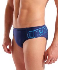 Kąpielówki Arena Scratchy Swim Briefs Navy. Niebieskie kąpielówki męskie Arena, l, bez wzorów, z materiału, na fitness i siłownię. Za 99.90 zł.