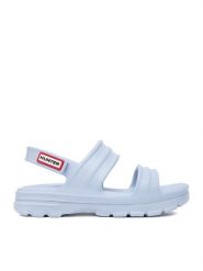 Hunter Sandały HUN8761 Niebieski. Niebieskie sandały damskie Hunter, bez wzorów, z syntetyku, bez obcasa, na płaskiej podeszwie. Za 139.99 zł.