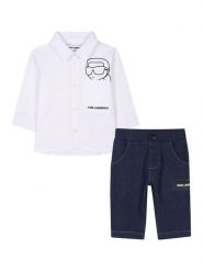 Karl Lagerfeld Kids Komplet koszula i spodnie materiałowe Z30505 M Granatowy Regular Fit. Niebieskie koszule chłopięce Karl Lagerfeld Kids, bez wzorów, z bawełny, bez kołnierzyka, bez ramiączek. Za 379.99 zł.