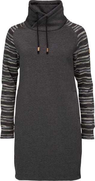 Damska sukienka-bluza Loap Ebnera Dark Grey. Szare bluzy sportowe damskie Scarpa, na jesień, l, bez wzorów, z bawełny, bez ramiączek, długie, bez kaptura. Za 220.99 zł.