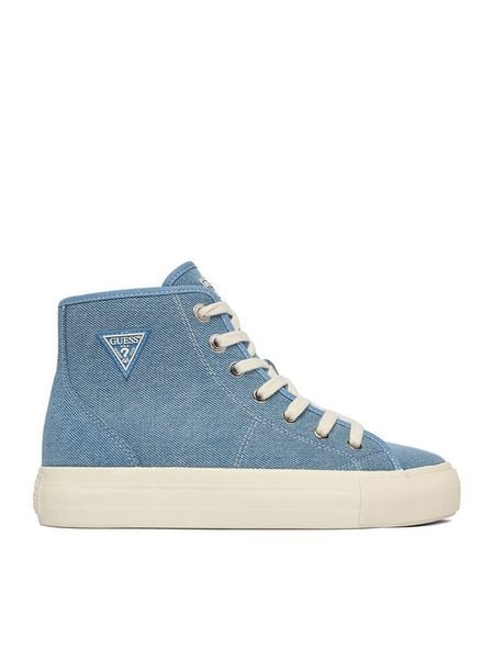 Guess Jeans Tenisówki CWBEO-GJ202505163 Niebieski. Niebieskie trampki i tenisówki damskie Guess Jeans, z aplikacjami, z jeansu. Za 219.99 zł.