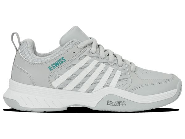 Buty sportowe - tenis - damskie - COURT EXPRESS 2 - szaro-białe. Białe buty sportowe na co dzień damskie K-Swiss, bez wzorów, outdoorowe. Za 199.00 zł.