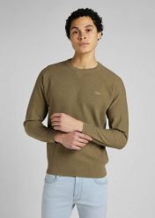 LEE RAGLAN CREW KNIT MĘSKI SWETER BRINDLE GREEN L83PKHUA 112145614. Zielone swetry męskie Lee, l, bez wzorów, bez kołnierzyka. Za 139.99 zł.