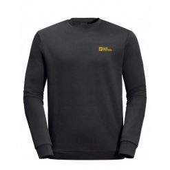Bluza męska sportowa Jack Wolfskin ESSENTIAL CREWNECK. Czarne bluzy sportowe męskie Jack Wolfskin, bez wzorów, z bawełny, klasyczne, bez kołnierzyka, bez ramiączek. Za 209.00 zł.