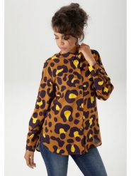 Aniston Bluzka w kolorze karmelowo-żółtym rozmiar: 38. Brązowe bluzki damskie Aniston, bez wzorów, z wiskozy, bez kołnierzyka, bez ramiączek. Za 65.23 zł.