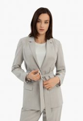 Bawełniana kurtka JB-RUNTA. Szare kurtki damskie Volcano, l, bez wzorów, z bawełny, bez kaptura. Za 249.99 zł.