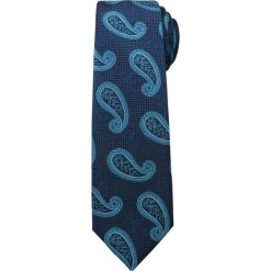 Modny i Elegancki Krawat Alties - Duży Wzór Paisley. Niebieskie krawaty i muchy męskie Alties, bez wzorów, z tkaniny, eleganckie. Za 49.00 zł.