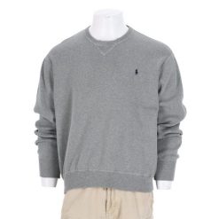 Second life - Polo Ralph Lauren sweter męski z okrągłym dekoltem - Jak nowy. Szare swetry męskie Ralph Lauren, l, bez wzorów, z materiału, bez kołnierzyka. Za 212.96 zł.