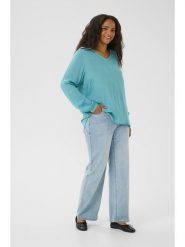 KAFFE curve Bluzka w kolorze turkusowym rozmiar: 44. Niebieskie bluzki damskie KAFFE curve, bez wzorów, z wiskozy, bez kołnierzyka, bez ramiączek. Za 65.23 zł.