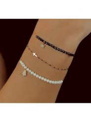 DI GIORGIO Pozłacana bransoletka z cyrkoniami rozmiar: onesize. Czarne bransoletki damskie DI GIORGIO, pozłacane. Za 104.64 zł.