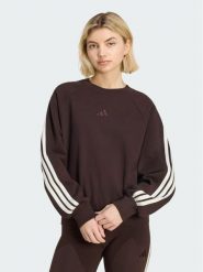 Adidas Bluza Adidas Kit 3-Stripes KW7702 Brązowy Loose Fit. Brązowe bluzy bez kaptura damskie Adidas, s, z bawełny. Za 278.99 zł.