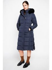 ASSUILI Płaszcz pikowany w kolorze granatowym rozmiar: 42. Niebieskie płaszcze damskie Assuili, bez wzorów, klasyczne. Za 321.97 zł.