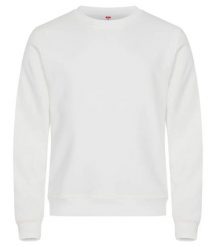 Clique Miami Roundneck – Unisexowy sweter z bawełny i poliestru z recyklingu. Białe bluzy bez kaptura męskie CLIQUE, s, bez wzorów, z bawełny, bez kołnierzyka. Za 164.62 zł.
