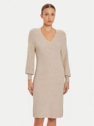 ONLY Sukienka dzianinowa Katia 15312844 Beżowy Regular Fit. Brązowe sukienki damskie Only, xs, bez wzorów, z dzianiny, bez kołnierzyka, bez ramiączek. Za 159.99 zł.