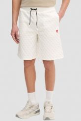 GUESS Kremowe męskie spodenki w monogram New Korbin, Rozmiar L. Brązowe szorty męskie Guess, l. W wyprzedaży za 199.99 zł.