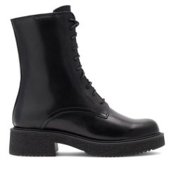Trapery GINO ROSSI. Czarne trapery damskie Gino Rossi, bez obcasa. Za 299.99 zł.