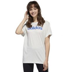 Damska Koszulka adidas Essentials Linear Loose Tee Lifestyle. Białe t-shirty damskie Adidas, uniwersalny, bez wzorów, z bawełny, bez kołnierzyka. Za 67.99 zł.