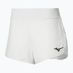 Spodenki damskie Mizuno Flex. Białe szorty damskie Mizuno, bez wzorów, z elastanu. Za 129.99 zł.