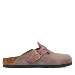 Klapki Birkenstock. Czerwone klapki damskie Birkenstock, bez wzorów, bez obcasa. Za 719.99 zł.