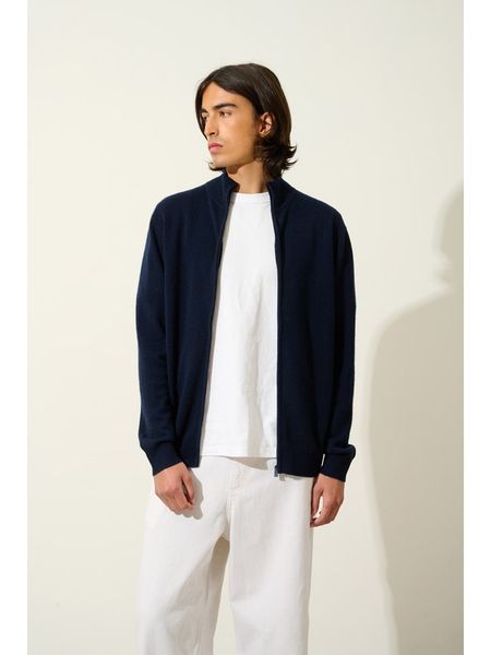 AUTHENTIC CASHMERE Kaszmirowy kardigan "Albaron" w kolorze granatowym rozmiar: M. Niebieskie kardigany męskie AUTHENTIC CASHMERE, m, bez wzorów, z kaszmiru, bez kołnierzyka. Za 404.65 zł.