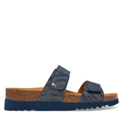 Klapki Scholl. Niebieskie klapki damskie Scholl, bez wzorów, bez obcasa. Za 199.99 zł.