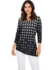 WITT WEIDEN Koszulka w kolorze czarno-białym rozmiar: 50. Białe t-shirty damskie WITT WEIDEN, bez wzorów, z asymetrycznym kołnierzem. Za 79.03 zł.