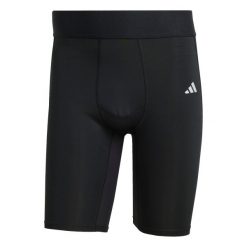 Szorty adidas Techfit. Czarne szorty męskie Adidas, z materiału, bez kołnierzyka. Za 123.95 zł.