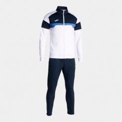Dres Joma Danubio III Biały/Niebieski. Białe spodnie dresowe damskie Joma, bez wzorów, z dresówki. Za 379.50 zł.