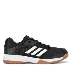 Buty halowe adidas. Czarne buty sportowe na co dzień męskie Adidas, bez zapięcia. Za 239.99 zł.