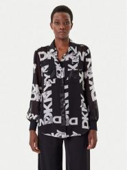 DKNY Koszula P4RA6FXZ Czarny Regular Fit. Czarne koszule damskie DKNY, xs, bez wzorów, z syntetyku, bez kołnierzyka, bez ramiączek. Za 449.99 zł.