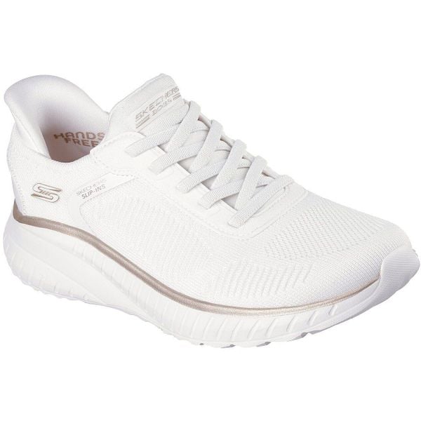 Buty sportowe damskie Skechers Bobs Squad Chaos C. Białe buty sportowe na co dzień damskie Skechers, bez wzorów, z materiału. Za 390.00 zł.