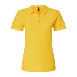 Damska Koszulka Polo Softstyle Pique. Niebieskie bluzki sportowe damskie Gildan, m, bez kołnierzyka, bez ramiączek. Za 65.99 zł.