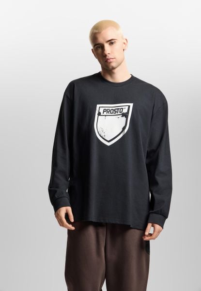 Koszulka sportowa męska Prosto Splash Shield z długim rękawem. Czarne t-shirty sportowe męskie Prosto., l, z bawełny, bez ramiączek. Za 174.99 zł.