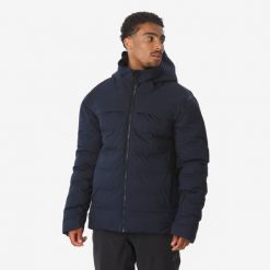 Kurtka narciarska męska Quechua 500 Warm. Niebieskie kurtki męskie WED'ZE, l, bez wzorów, z materiału, z kapturem, narciarskie. Za 499.99 zł.