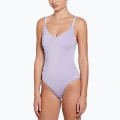 Strój pływacki jednoczęściowy damski Nike Essential V-Neck. Czarne stroje jednoczęściowe damskie Nike, s, bez wzorów. Za 189.99 zł.