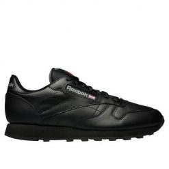 Buty do chodzenia męskie Reebok Classic Leather. Czarne buty sportowe na co dzień męskie Reebok, z materiału, bez zapięcia, trekkingowe, reebok classic. Za 428.00 zł.