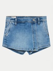 Pepe Jeans Szorty jeansowe A-Line Skort Hw Jr PG800862 Niebieski Regular Fit. Niebieskie spodnie dziewczęce Pepe Jeans, z bawełny. Za 169.99 zł.