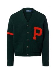 Polo Ralph Lauren Męski kardigan Mężczyźni Wełna zielony jednolity, M. Zielone kardigany męskie Polo Ralph Lauren, m, bez wzorów, z dzianiny, bez kołnierzyka. Za 2,199.95 zł.