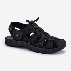 Sportowe Sandały Męskie Lee Cooper LCW-24-03-2313M Czarne. Czarne sandały męskie ze skóry, bez zapięcia. Za 257.10 zł.