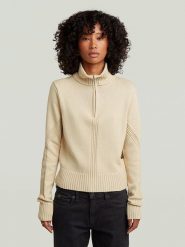G-Star Sweter w kolorze beżowym rozmiar: XL. Brązowe swetry klasyczne damskie G-Star, xl, z bawełny, bez kołnierzyka. Za 166.32 zł.