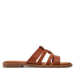 Klapki Tamaris. Brązowe klapki damskie Tamaris, bez wzorów, bez obcasa. Za 249.99 zł.