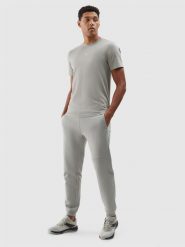 4F Spodnie dresowe joggery z bawełny organicznej męskie - szare 3XL. Szare spodnie dresowe męskie 4f, bez wzorów, z bawełny. W wyprzedaży za 89.99 zł.