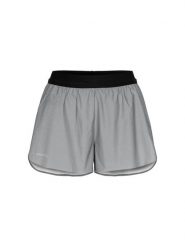 Craft Reflective Shorts W – Odblaskowe spodenki do biegania srebrne – Silver. Szare szorty damskie Craft, bez wzorów. Za 280.00 zł.