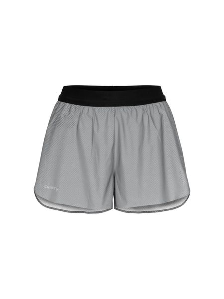 Craft Reflective Shorts W – Odblaskowe spodenki do biegania srebrne – Silver. Szare szorty damskie Craft, bez wzorów. Za 280.00 zł.
