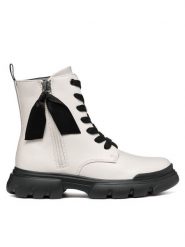 Geox Kozaki J Junette Girl J36HVG 000BC C1M9B S Écru. Kozaki dziewczęce Geox, bez wzorów, ze skóry, bez obcasa. Za 339.99 zł.